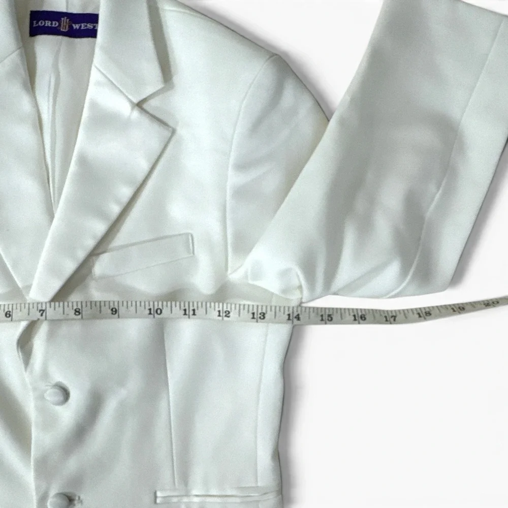 Lord‎ West Boys White Tuxedo Jacket Size 6 Formal Wedding Ring Bearer Suit Coat